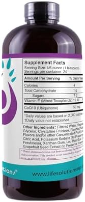 Life Solutions Liquid CoQ10 Supplement, 50 mg, 4 oz Bottle | High Absorption, Coenzyme Q10, per Serving, Energy, Heart Health, Antioxidant Support