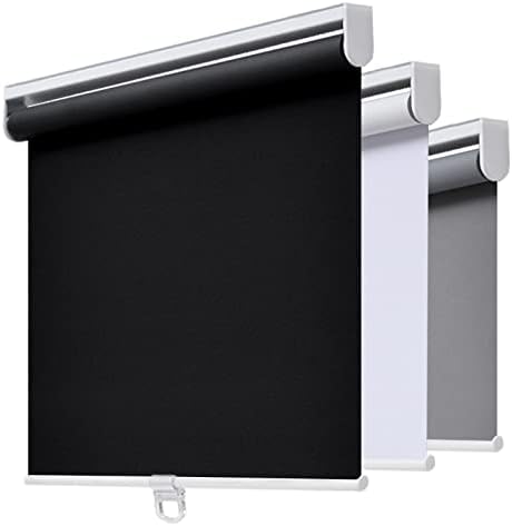 AOSKY Blackout Cordless Roller Shade for Indoor Windows, 23"W x 72"H, Black | Black Out Window Shade with Spring System