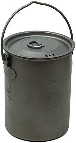 Valtcan 900ml Titanium Pot Boil Cook & Drink From One Pot, 134g Ultralight, Thicker Gauge Grade 1 Ti, Aligned Bail Handle, Lid with Steam Holes