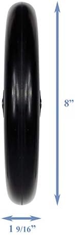 Caster Wheel, Hard Rubber Tire, 8" x 1"- 2 3/8" Hub Width, Fits Most Sunrise, Medline, Drive, Invacare, E&J, Guardian