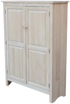 IC International Concepts Solid Wood Shaker Bookcase, Unfinished