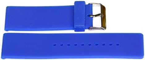 Blue 22MM Smooth Rubber Silicone Waterproof Sport Watch Band Strap FITS Invicta & Others