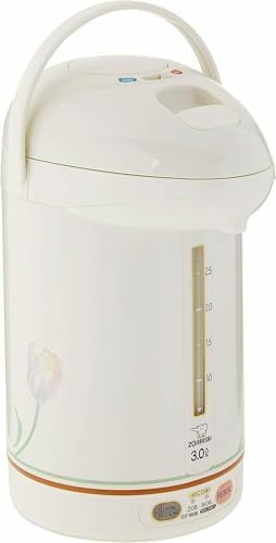 Zojirushi CW-PZC30FC Micom Super Boiler (3.0 Liters, White Ballerina) | Push-button dispensing, dechlorinate mode, safety lock, magnetic cord