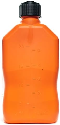 VP Racing 3572-CA, 5.5 Gallon Square motorsport Jug Orange with 2 Deluxe Filler Hoses (2 Pack)