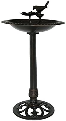 Christopher Knight Home Anessa Outdoor Aluminum and Iron Bird Bath, Shiny Copper