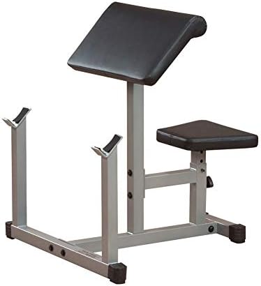 Body-Solid Preacher Curl Bench with Adjustable Seat and Extra Wide Base