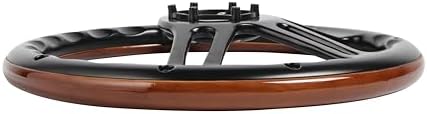 14" Billet Black Aluminum Steering Wheel w/Real Mahogany Wood Rivet Half wrap & Chevy Engraved Horn