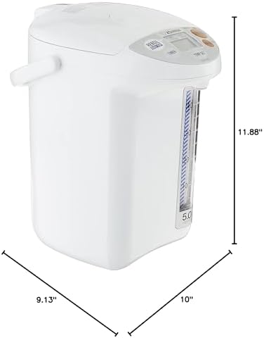 Zojirushi CD LFC50 Micom Water Boiler and Warmer, 5.0l, 169 Oz (White) | Four keep-warm settings, Quick Temp mode, timer, panorama gauge