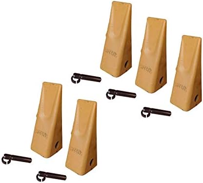 5 Caterpillar Style Backhoe Bucket Dirt Teeth w/Pins & Retainers - 1U-3202