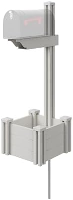 Zippity Majestic Mailbox Post w/Planter Box, White Vinyl DIY No Dig Kit | 1 Post + Planter Box, Mailbox Sold Separately, ZP19027