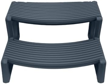 Confer Plastics Resin Multi Purpose Outdoor Non Slip Portable Spa and Hot Tub Handi-Step Deck Patio Steps Accessories, Charcoal Grey