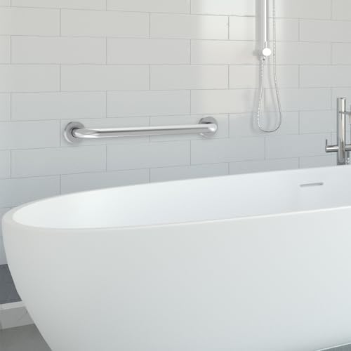 16 Inch Grab Bars for Bathtubs and Showers Brushed Nickel | Safety Shower Grab Bars for Seniors Elderly Handicapped