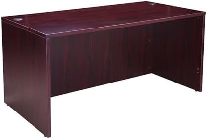 Boss Office Products Holland Executive U-Shape Desk with Lateral File Storage and Hutch, 66", Mocha