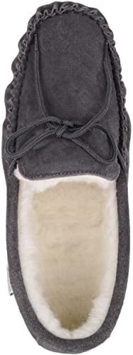 SNUGRUGS Men's Alfie Wool Lined Suede Sole Moccasin Slipper