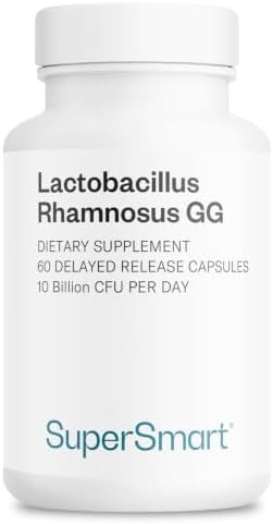 Supersmart Lactobacillus Rhamnosus GG 10 Billion CFU per Day (LGG Probiotic with Inulin) - L. Rhamnosus Supplement | Non-GMO & Gluten Free - 60 DR