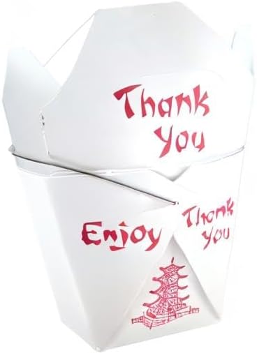 Pack of 15 Chinese Take Out Boxes PAGODA 8 oz / Half Pint Party Favor and Food Pail
