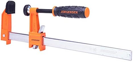 Pony Jorgensen 3712-HD 12-Inch Heavy-Duty Steel Bar Clamp, Orange | 3-Inch Reach Orange Clamp, Non-Marring Pads, Multiple-Disc Clutch