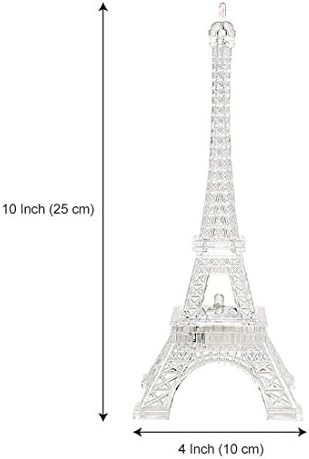 GARASANI 10" Colorful Eiffel Tower Lighting Desk Bedroom Decoration LED Lamp (10 Inch)