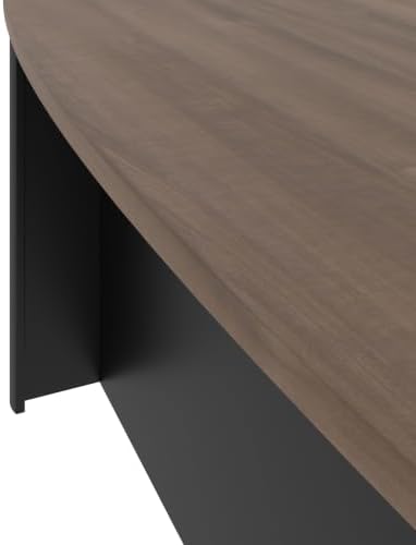Bestar U-Shaped Executive Desk with Cabinet, Antigua/Black, Connexion, 72W