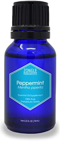 Zongle Peppermint Essential Oil, India, Safe To Ingest, Mentha Piperita, 15 mL