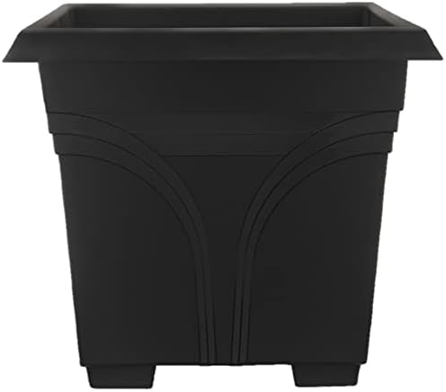 Southern Patio 36 Inch Medallion Weatherproof and Sunray Protected Plastic Hanging Windowsill Garden Box Planter with Drainage Holes, Black