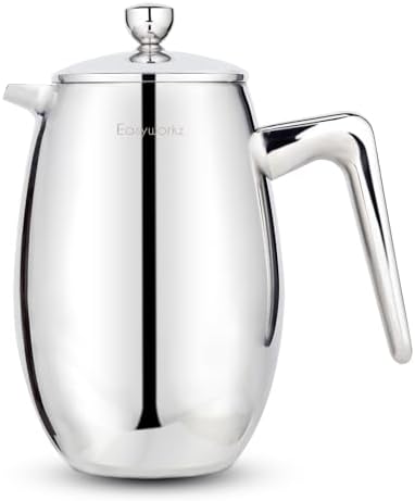 Easyworkz Nando French Press 23 oz Double Wall Insulated Thermal Coffee Maker,304 Stainless Steel Cafetiere