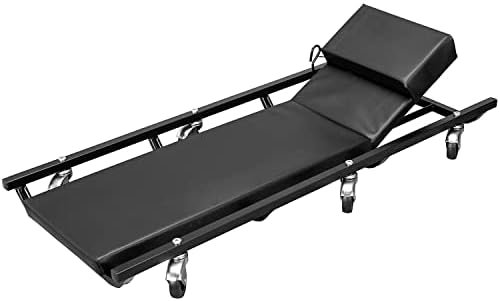 BIG RED TR6452 Torin Rolling Garage/Shop Creeper: 40" Padded Mechanic Cart with Adjustable Headrest and 6 Casters, Red