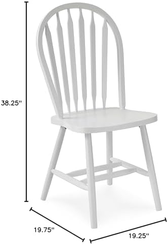 IC International Concepts Solid Wood Windsor ArrowBack Chair, Unfinished