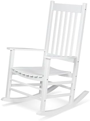 Shine Company 4332WT Vermont Porch Rocker, White (2nd Gen)