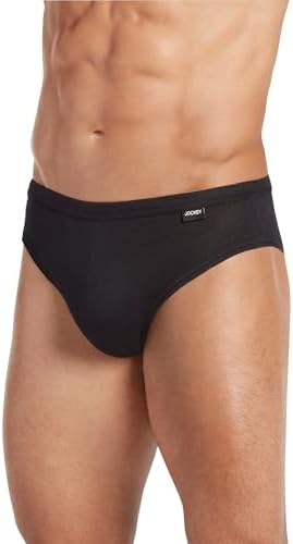 Jockey Men's Underwear Elance Bikini - 6 Pack, Black, M