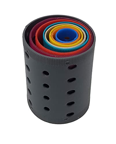 Kleravitex Hair Curler Roller Set/Set of 96 Stackable Rollers / 8 Size Rollers From Extra Small to Extra Large / 12 Rollers per Size - Hairdressing
