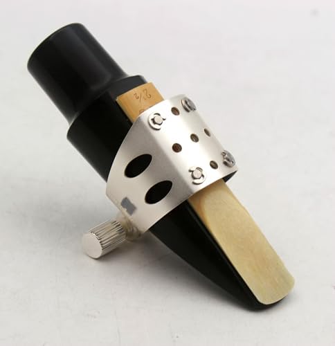Eastern Music Saxophone Hard rubber mouthpiece Soprano alto Tenor metal ligature Ligature cap (Sandblust gold, Tenor MPC)