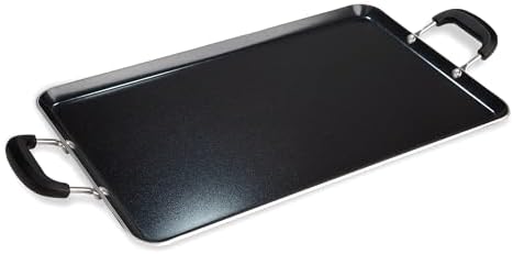 Ecolution Artistry Nonstick Square Griddle, Easy To Clean, Comfortable Handle, Even Heating, Dishwasher Safe Pots and Pans, 11-Inch, Black