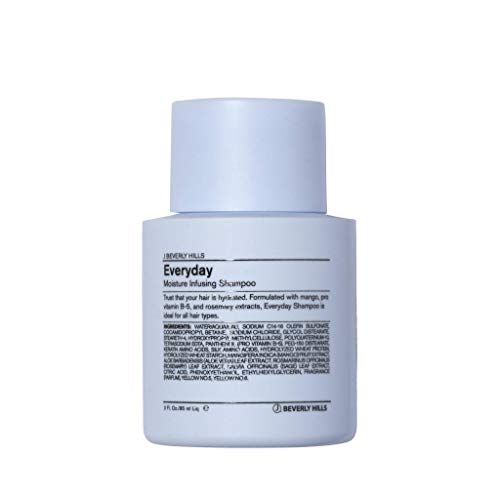 J Beverly Hills Blue Everyday Moisturizing Shampoo with Eucalyptus Oil for Hair Growth, (3 Oz, 12 Oz)