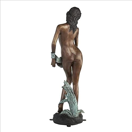 Design Toscano Dione the Divine Greek Water Woman Indoor/Outdoor Garden Statue, Medium, 22 inches tall, Cast Stone Resin, Antique Stone Finish