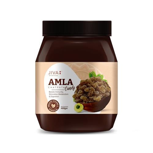 Jiva Ayurveda Amla Candy (Chatpata) - 400g (14.1 oz) | Tangy Indian Gooseberry Bites | Natural Vitamin C & Antioxidant Rich | Zesty Sweet & Spicy