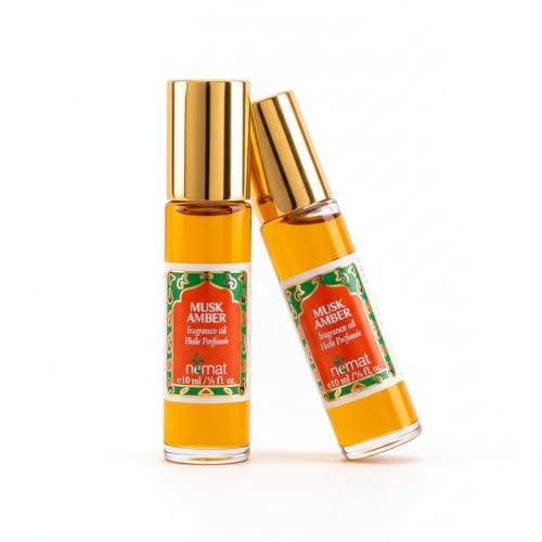 Nemat Fragrances – Musk Amber Roll-on Perfume (10ml / .34fl Oz) | Long Lasting, Alcohol Free, Essential Oil Based, Unisex, Roll-On Bottle