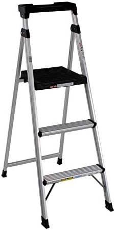 COSCO 2 Step Lite Solutions Folding Step Stool, Aluminum/Black