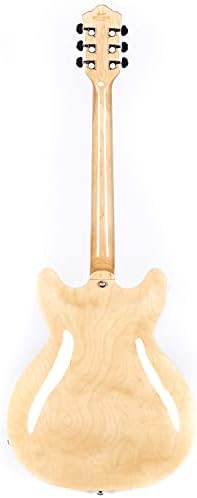 Grote Full Scale Electric Guitar Semi-Hollow Body Guitar Stainless Steel Frets (Vintage Sunburst)