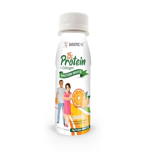 BariatricPal 15g Ready-to-Drink Whey Protein & Collagen Shots - Orange (12 Bottles)