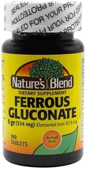 Nature's Blend Ferrous Gluconate Tablets, 100 Count