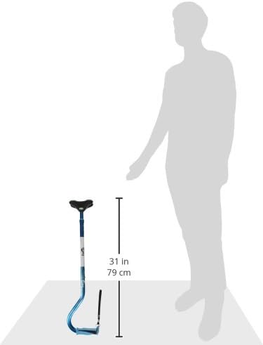 Hugo Mobility Adjustable Offset Quadpod Cane with Stable Tip, Smoke | Offset Quadpod Cane Features an Ultra Stable Tip for Confident, Everyday Walking Support and Balance