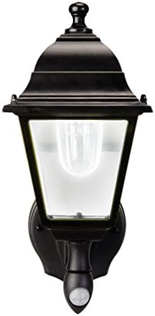 Maxsa 44219 Premium Wireless Battery-Powered Motion-Activated Decorative Outdoor Wall Sconce Lighting Fixture, Cool White LED, Metal Housing, Black