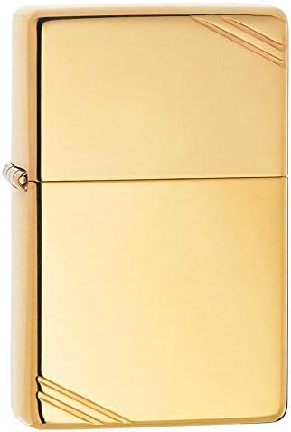 Zippo Vintage High Polish Brass Pocket Lighter with Slashes Pocket Lighter | Ideal gift for Birthdays, Father's Day, Christmas, Valentine's Day