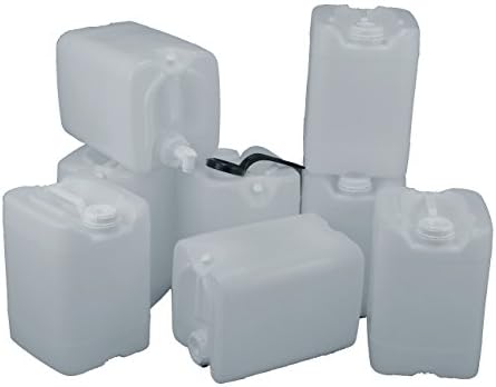 5 Gallon Samson Stackers, Natural, 8 Pack (40 Gallons), Emergency Water Storage Kit with One Bonus Spigot