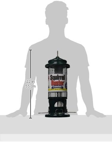 Squirrel Buster Standard Squirrel-proof Bird Feeder w/4 Metal Perches, 1.3-pound Seed Capacity, garden green | Four metal perches