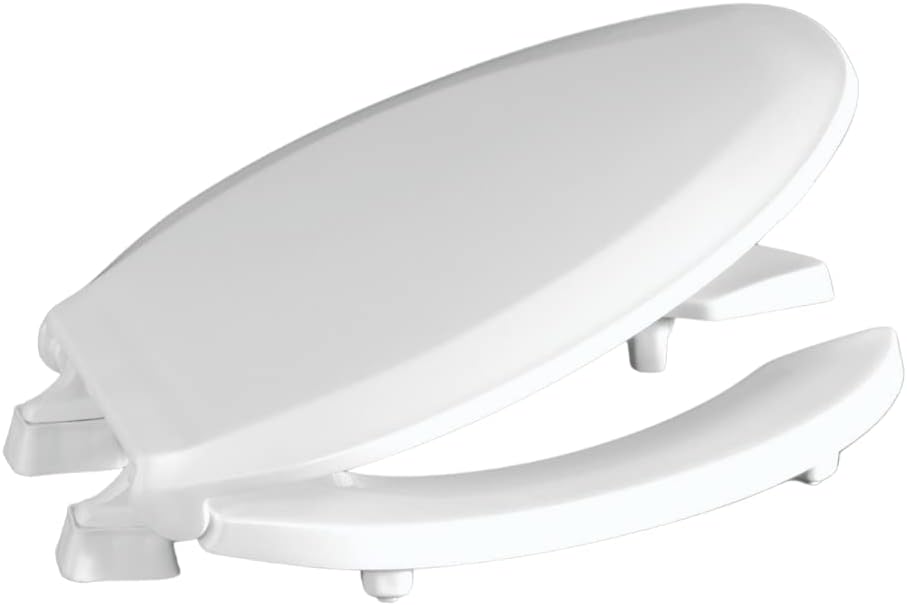 Centoco 3 inch Raised Toilet Seat for Seniors, Elongated, White | Closed Front, Cover, Plastic, 3L800STS-001, Made in the USA