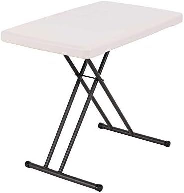 LIFETIME 80251 Adjustable Folding Laptop Table TV Tray, 26 Inch, White Granite