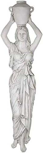 Design Toscano Dione the Divine Greek Water Woman Indoor/Outdoor Garden Statue, Medium, 22 inches tall, Cast Stone Resin, Antique Stone Finish