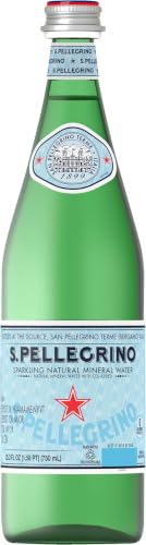 S.Pellegrino Sparkling Natural Mineral Water, 6 Pack of Glass Bottles